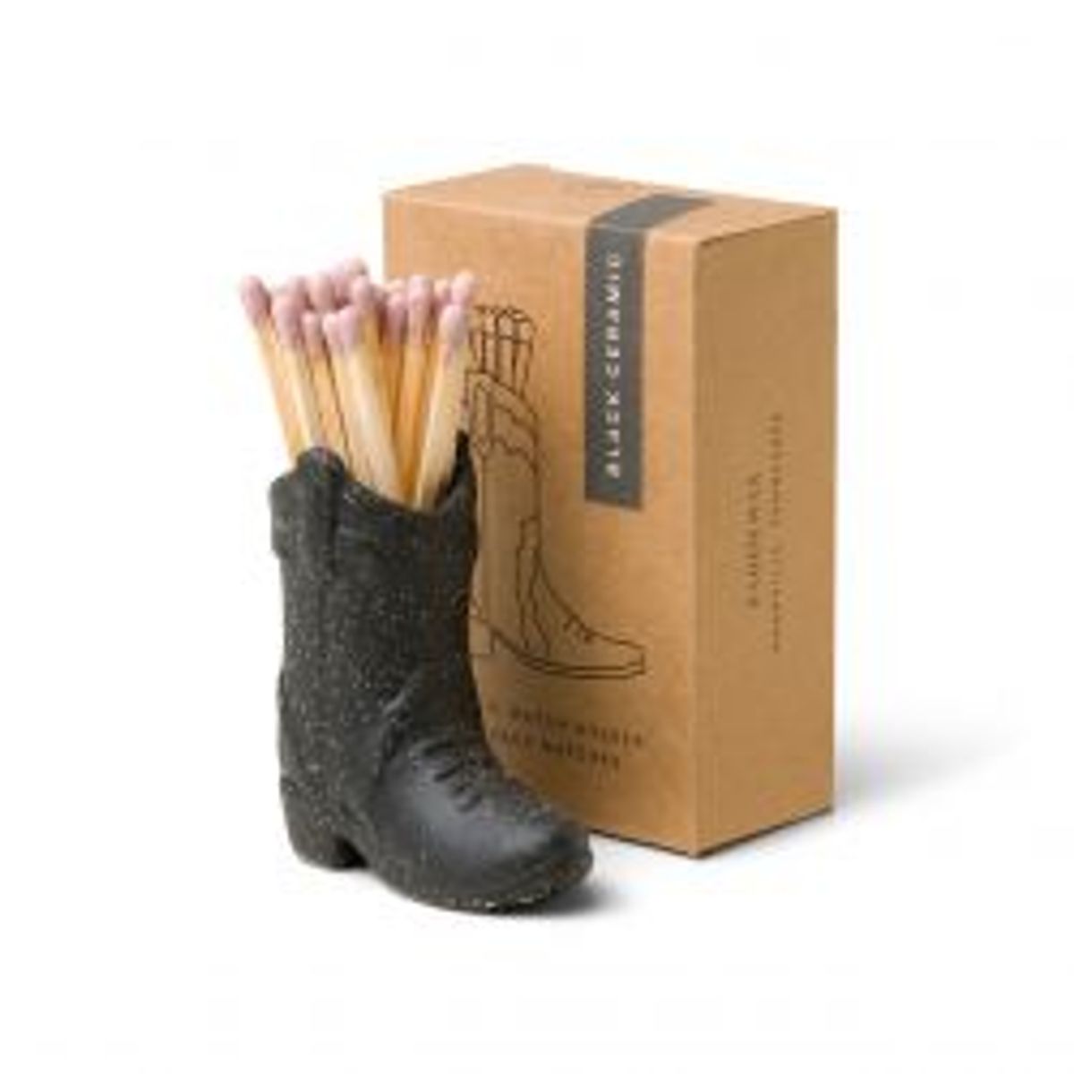 Paddywax Matchsticks In Cowboy Boot, Black - Diverse