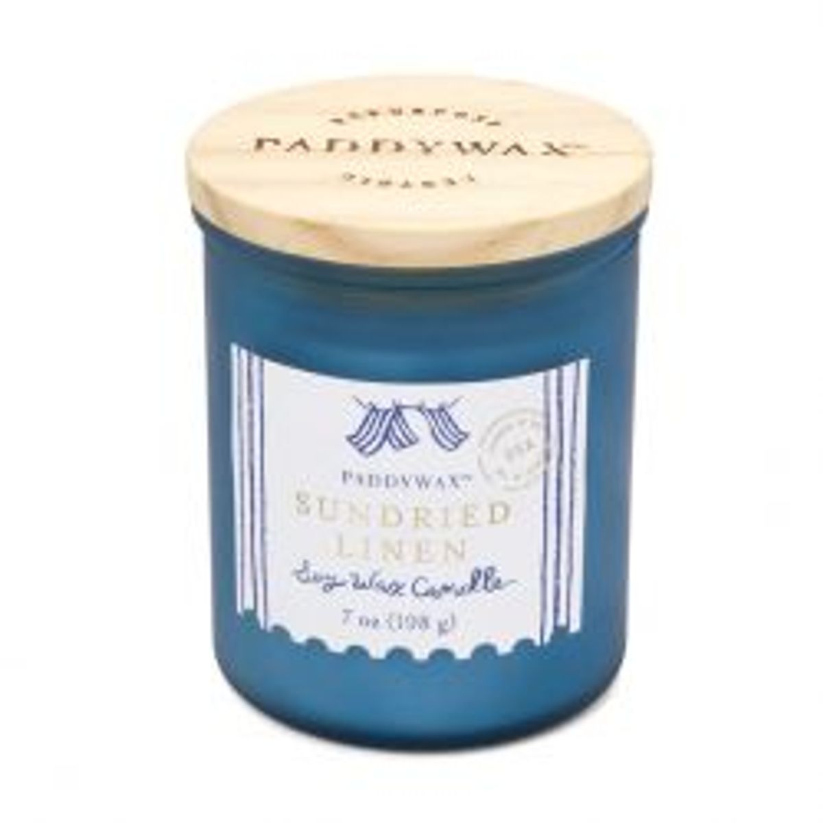 Paddywax Scented Candle Coastal Ocean Blue Glass - Lush Palms - Duftlys