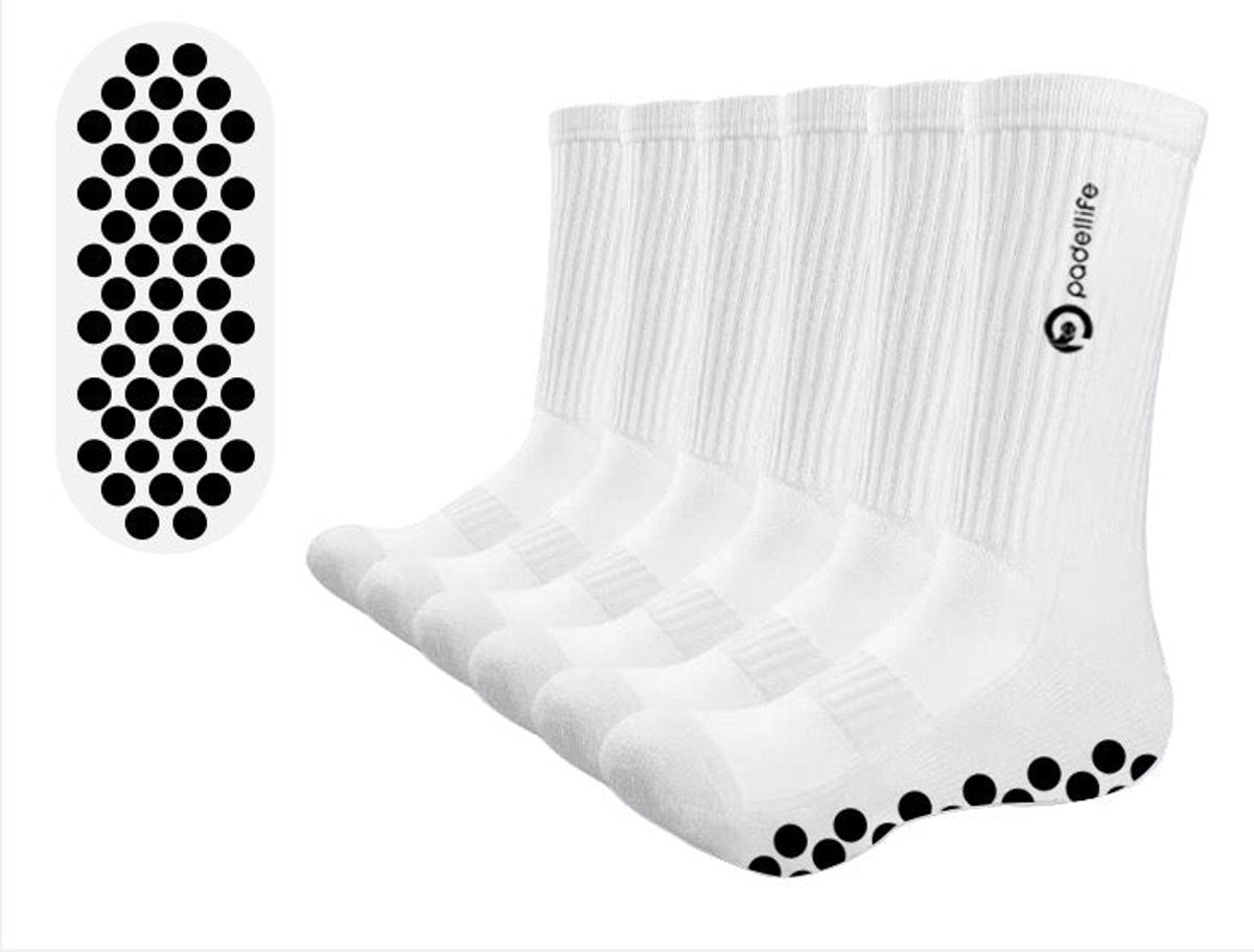 Padellife Gripsocks (1 par, Hvid/Sort)