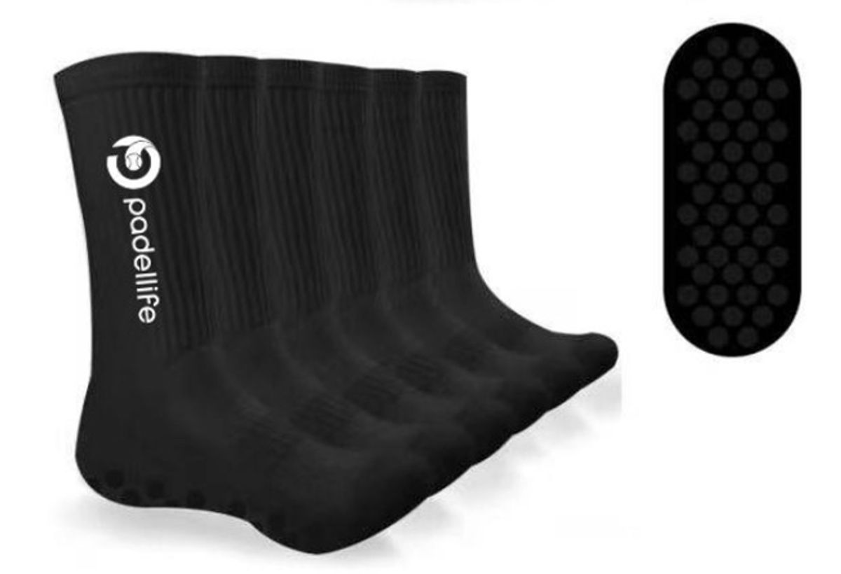 Padellife Gripsocks (1 par, Sort/Hvid)