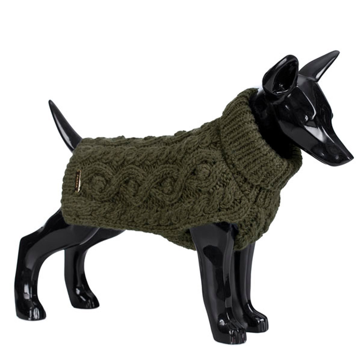 Paikka håndlavet hundesweater grøn-50 cm