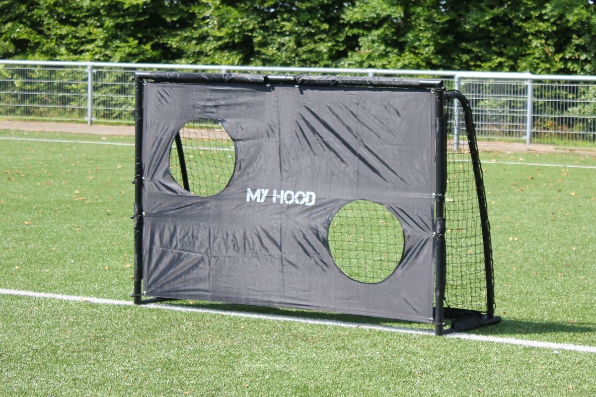 Pakke: STÆRKT Fodboldmål 180 x 120cm Med TARGETDUG - GALVANISERET STÅL - HURTIG LEVERING