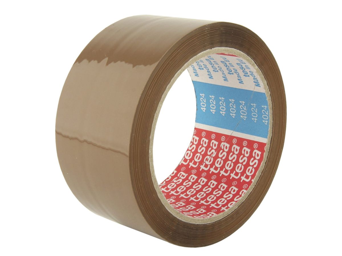 Pakketape Tesa PP Acryl 4024 48 mm x 66 Meter Brun