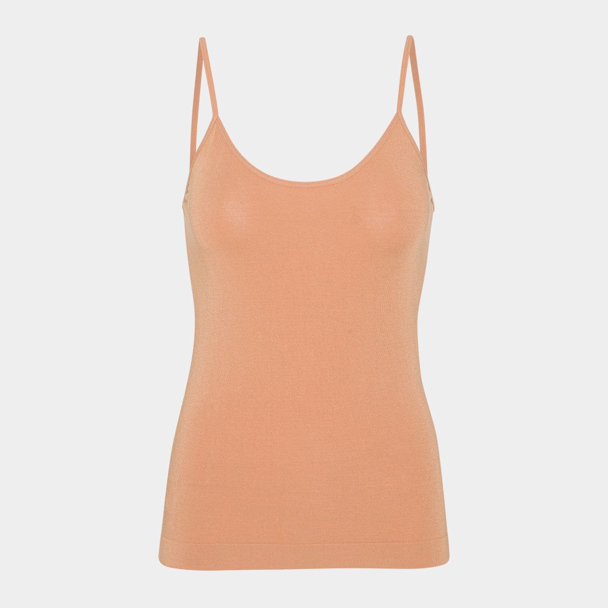 Pale nude bambus top med tynde stropper til dame fra Boody, XL