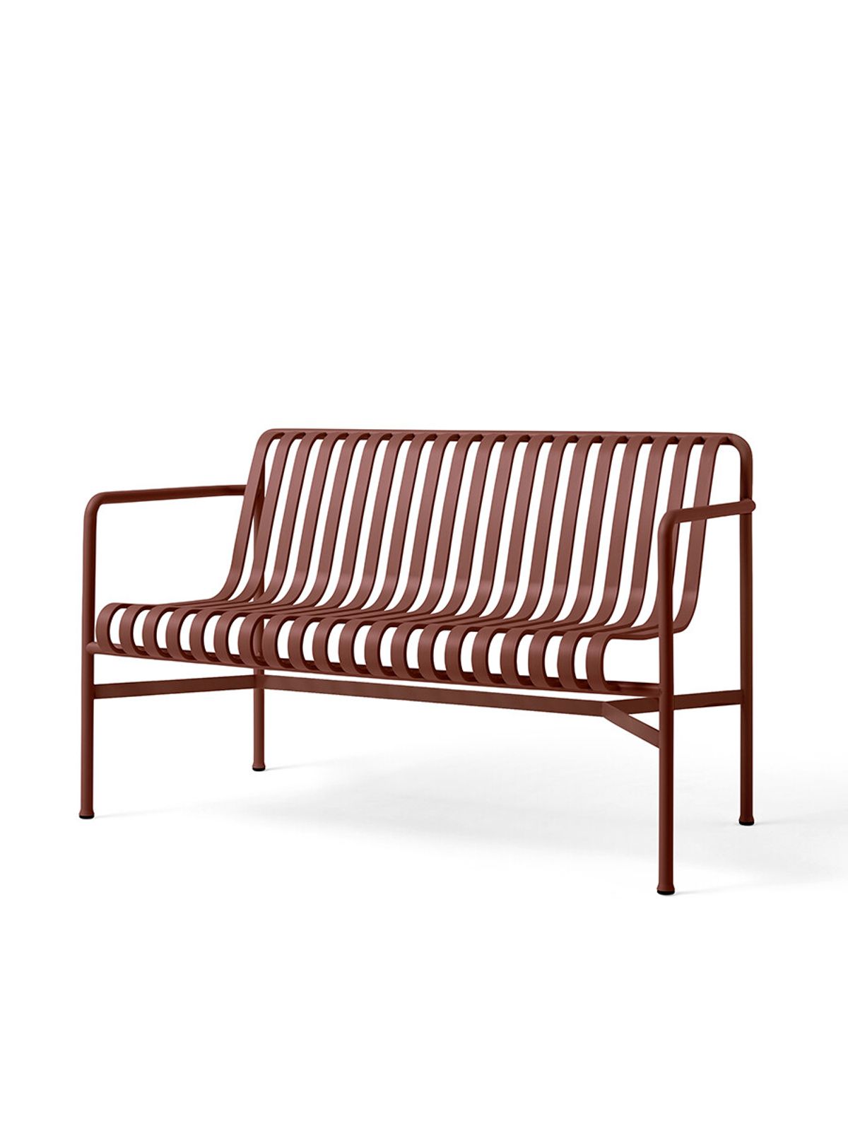 Palissade Dining Bench med armlæn, iron red fra Hay