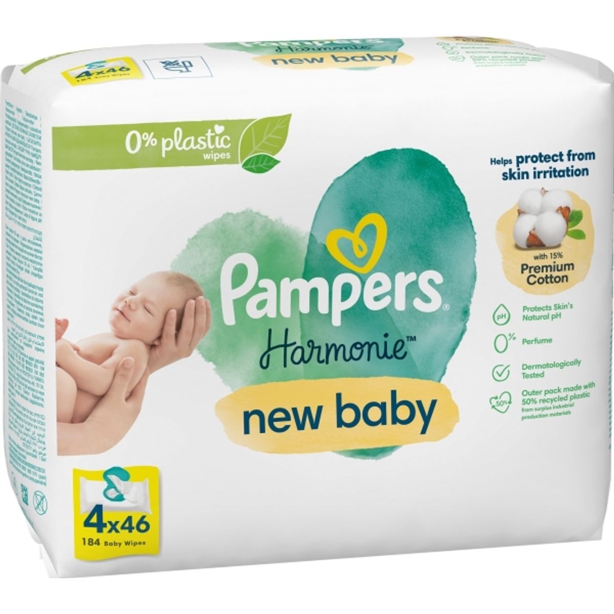 Pampers Harmonie New Baby Serveteles Kudikiams 4 Pakuotes, 184 Serveteles