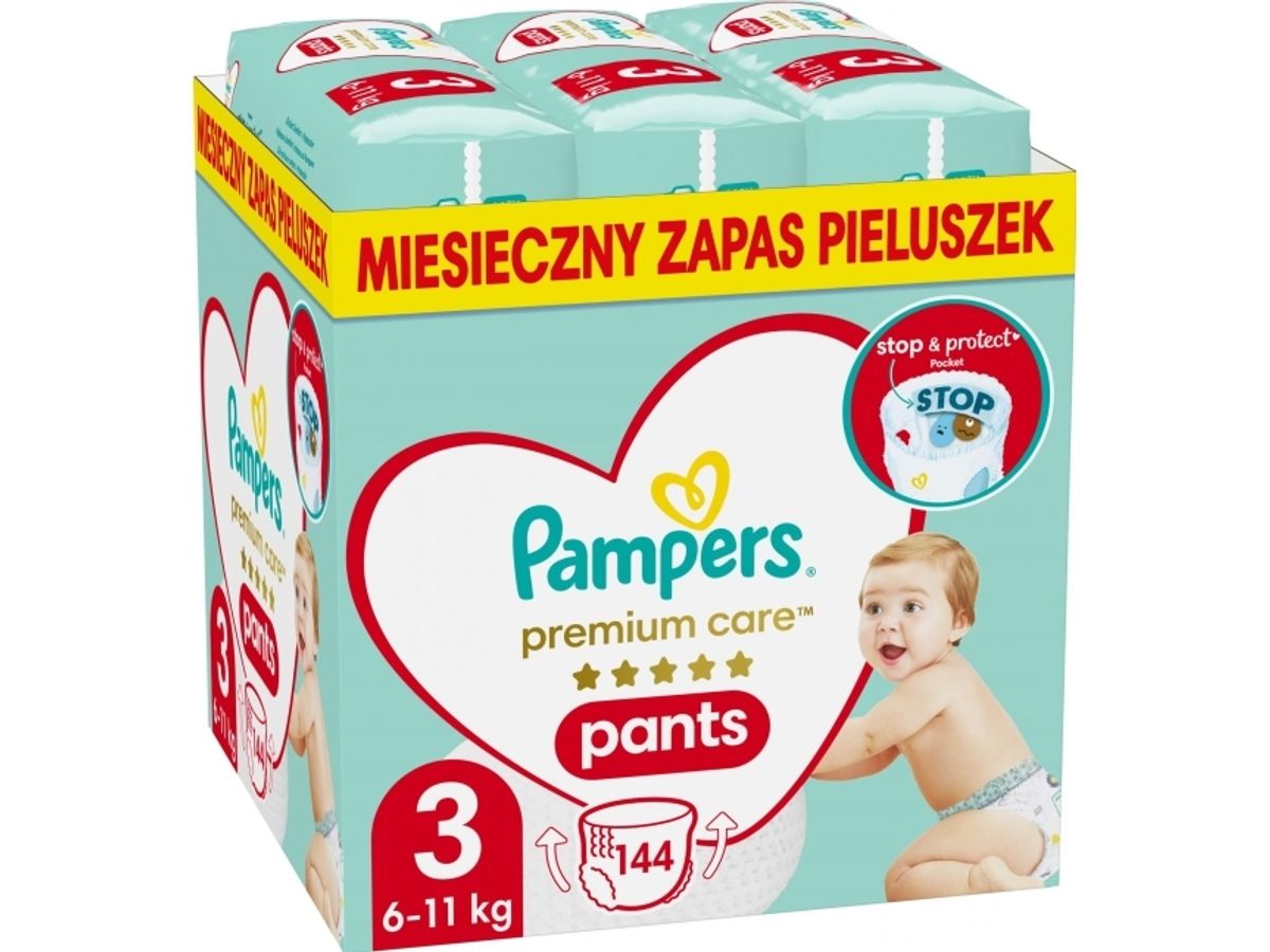 Pampers Premium Care Bleer Størrelse 3, 6-11 Kg, 144 Stk.