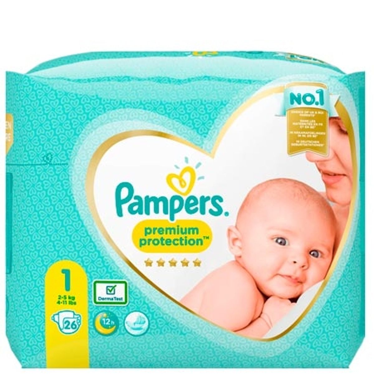 Pampers Premium Protection Str. 1 (2-5 kg) - 26 stk