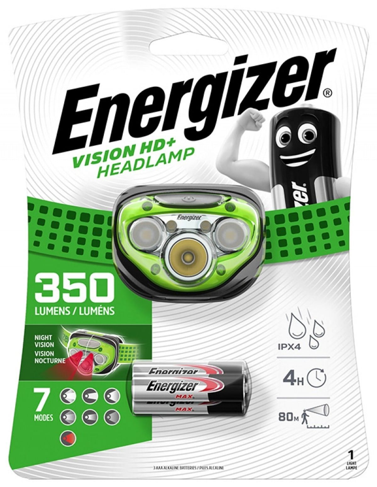 Pandelygte Energizer 7 LED inkl. 3 AAA batterier.