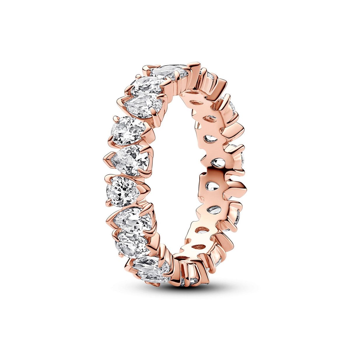 Pandora - Alternating Sparkling Band ring Rosaforgyldt metalblanding