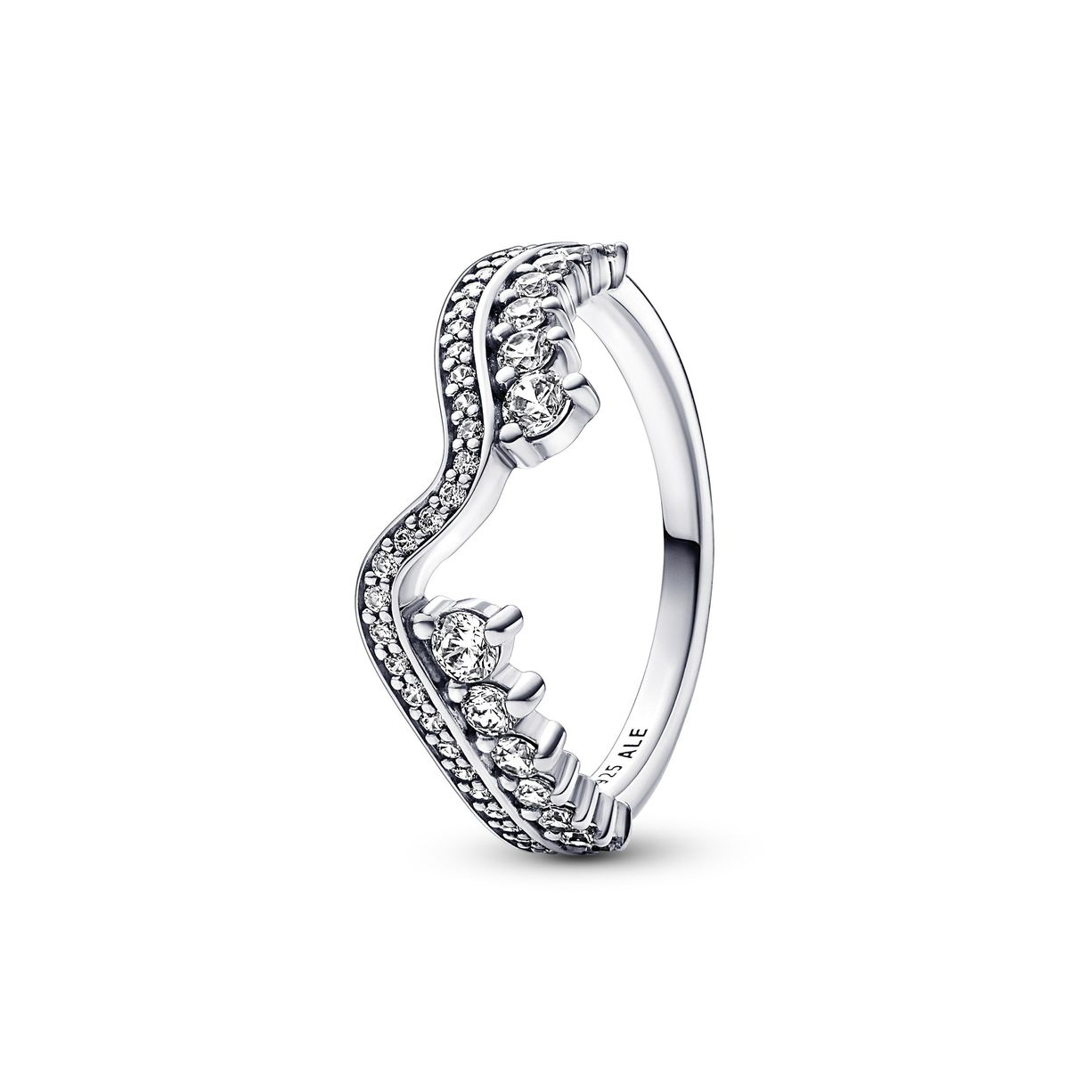 Pandora - Asymetrisk wave sparkling ring - 192543c01