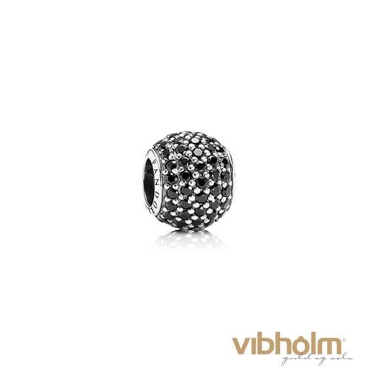 Pandora - Black Pavé Ball Charm sølv 791051NCK