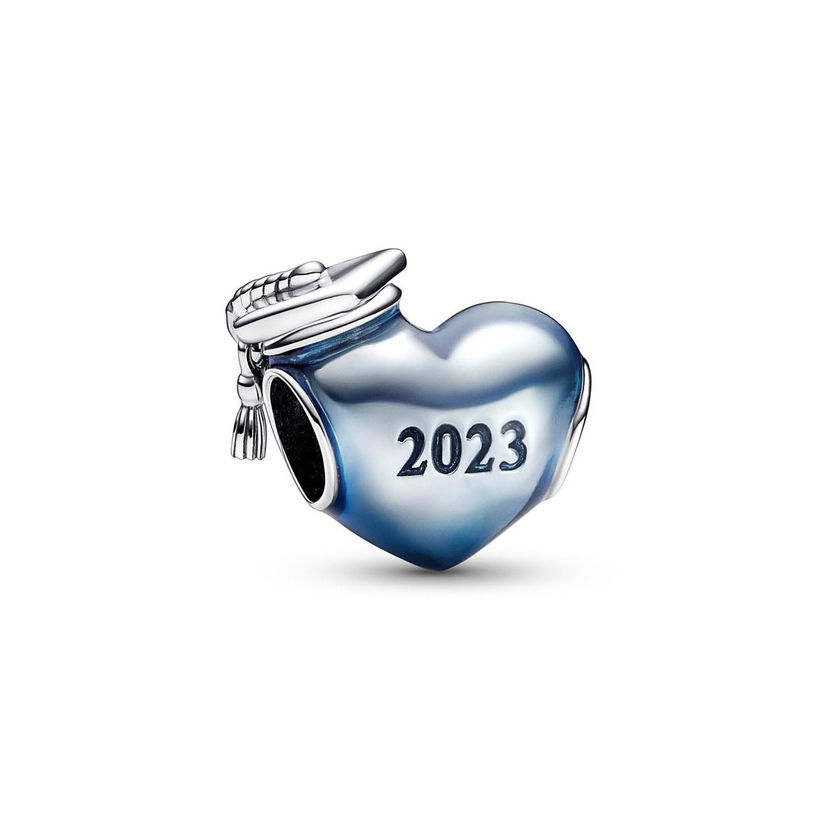 Pandora - Blue Graduation Heart charm, 2023 Sølv sterlingsølv