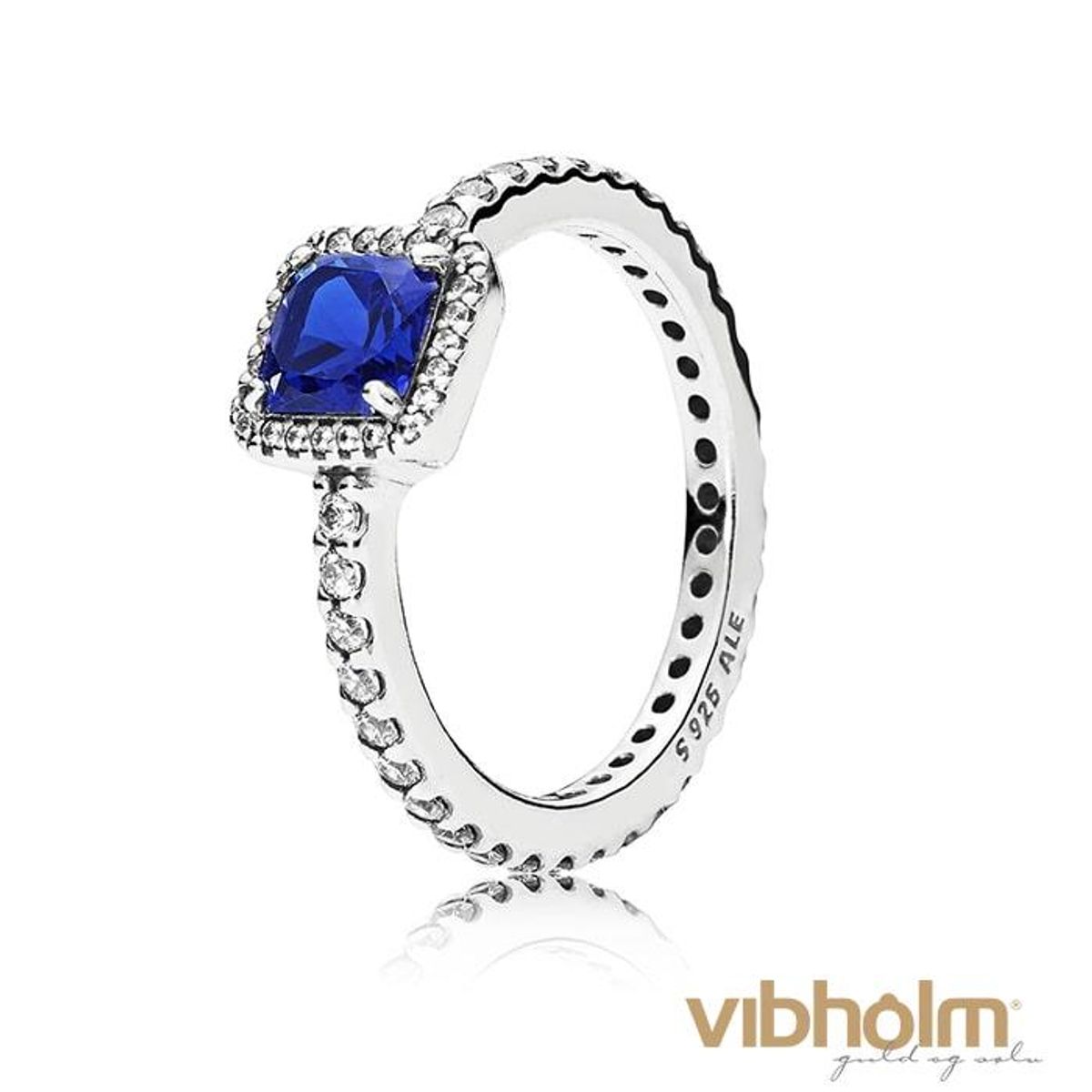 Pandora - Blue Timeless Elegance Ring sterlingsølv 190947NBT