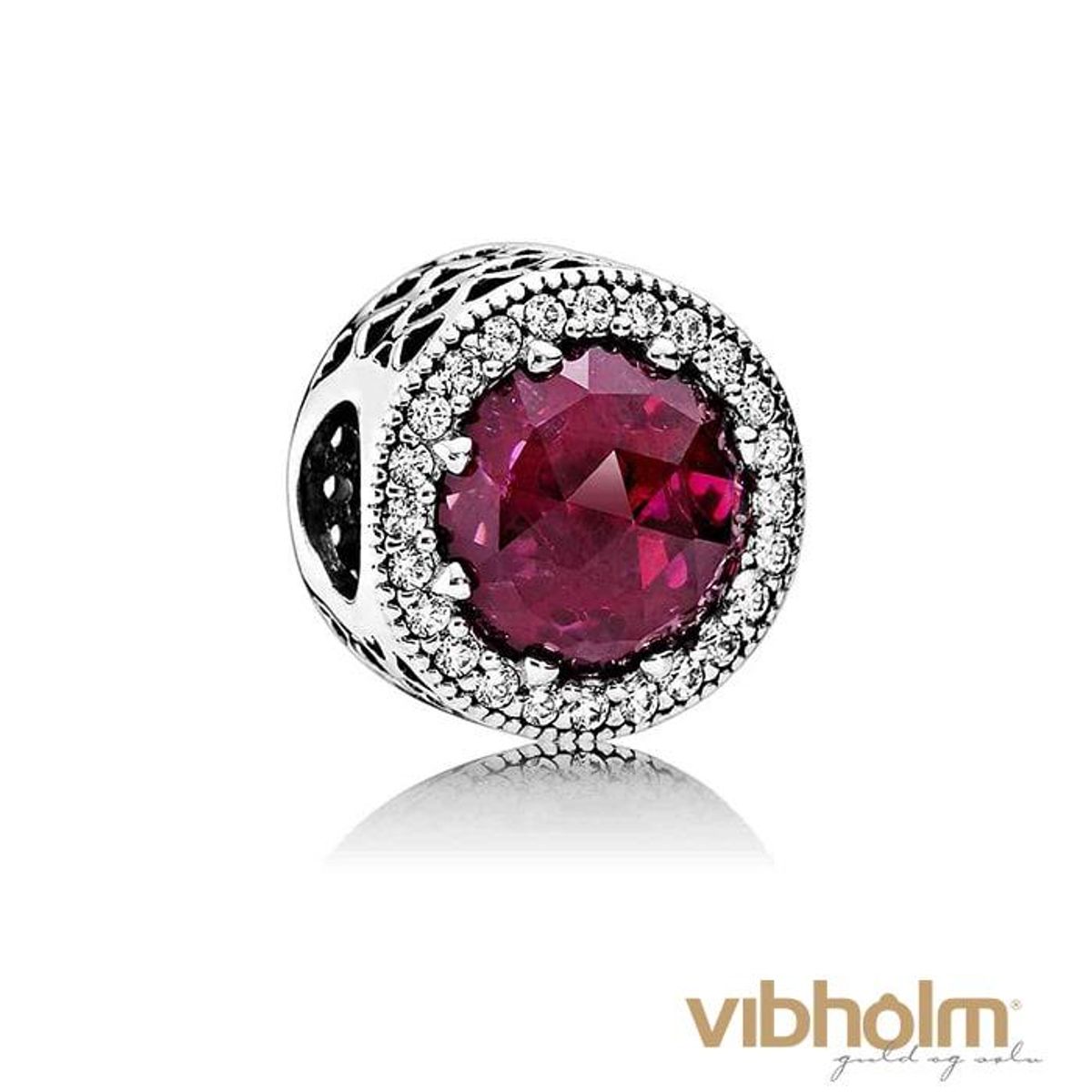 Pandora - Cerise Radiant Hearts Charm sterlingsølv 791725NCC