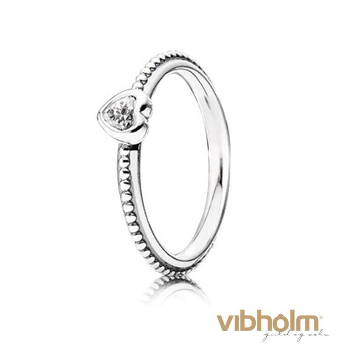 Pandora - Delicate Heart Ring sølv m/ zirkonia 190896CZ