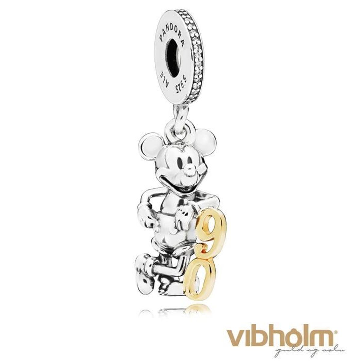 Pandora - Disney Mickey's 90th Anniversary Charm bicolor sølv 797497CZ