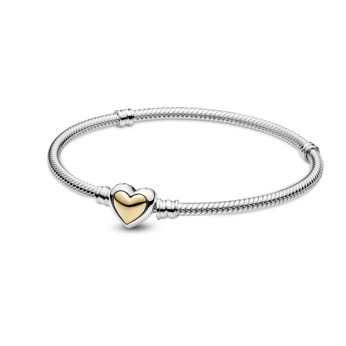 Pandora - Domed Golden Heart armbånd