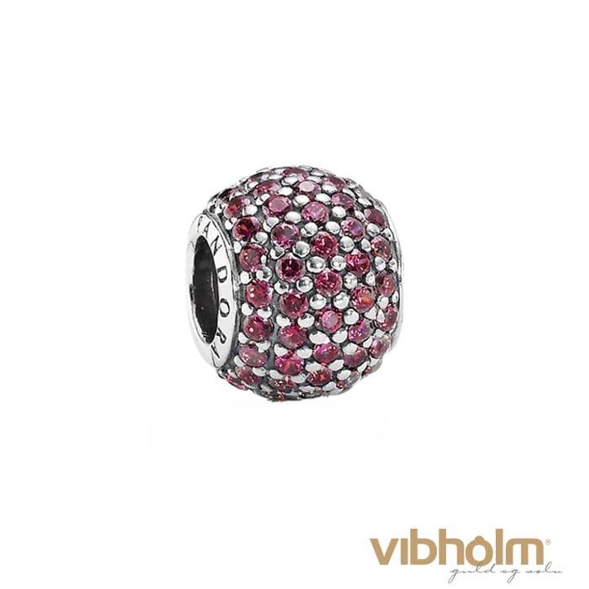 Pandora - Fancy Red Pavé Ball Charm sølv 791051CZR