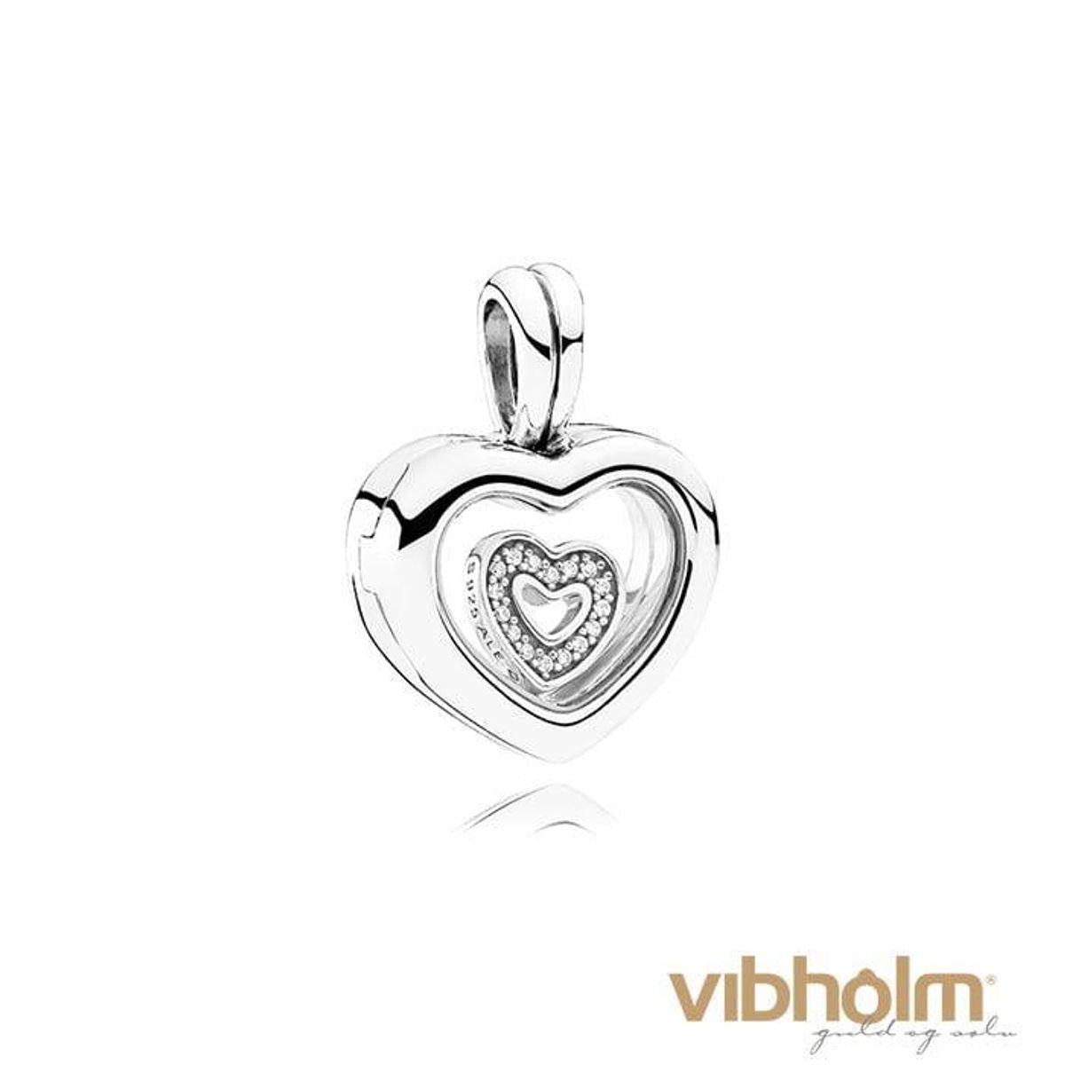 Pandora - Heart Locket Charm vedhæng sølv 792111CZ