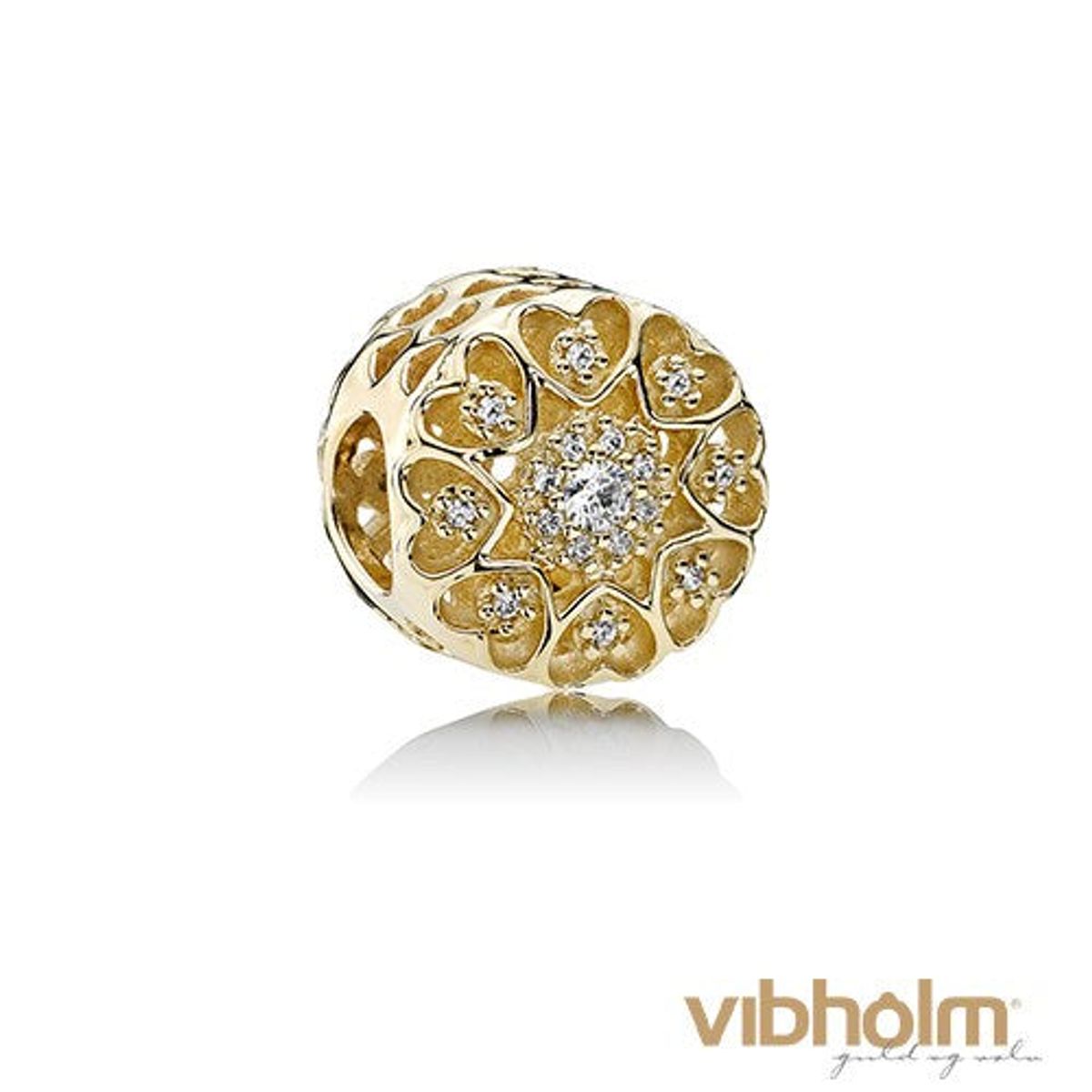 Pandora - Hearts of Gold Charm 14 karat guld 750841CZ