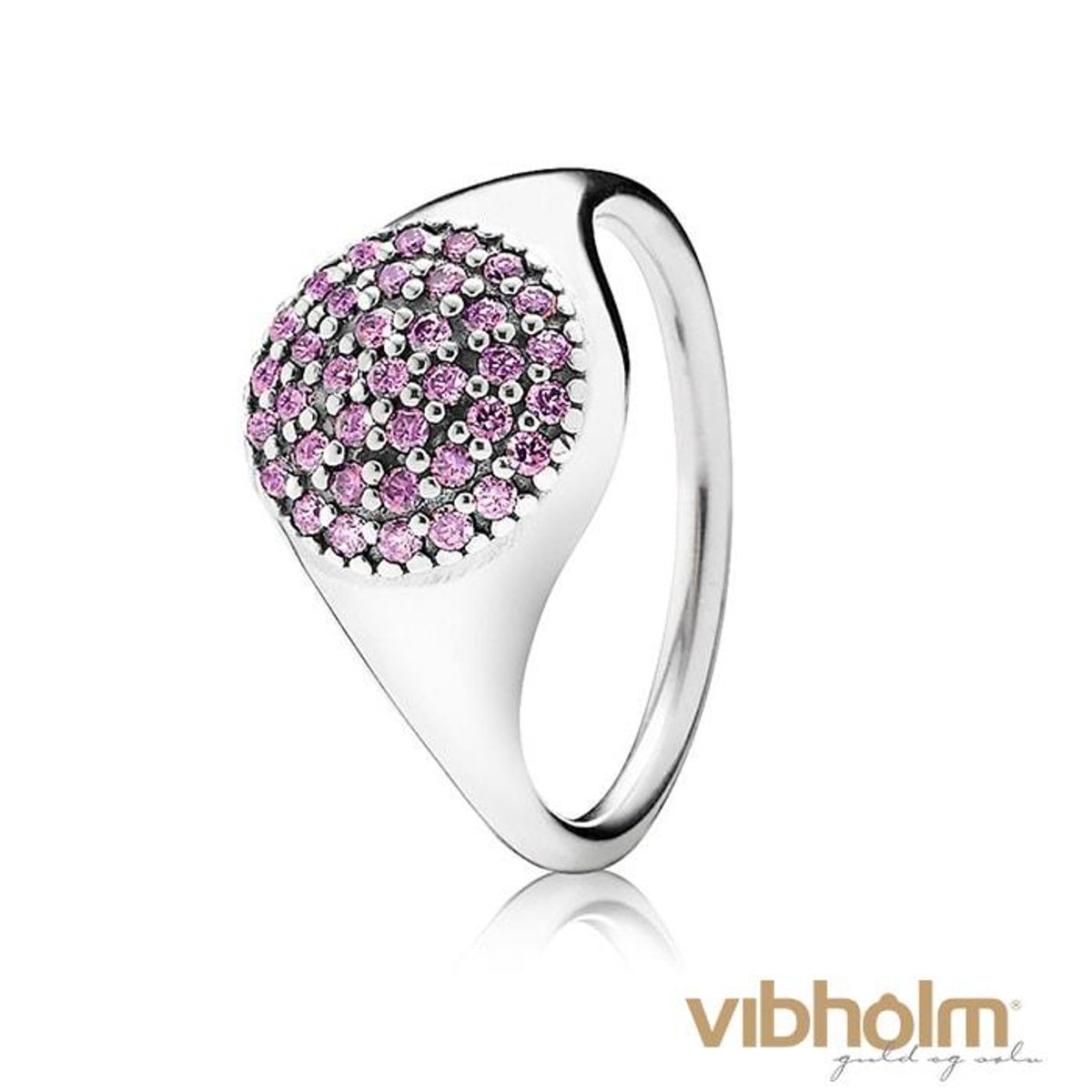 Pandora - Large Purple Pavé Ring sølv 190888CFP