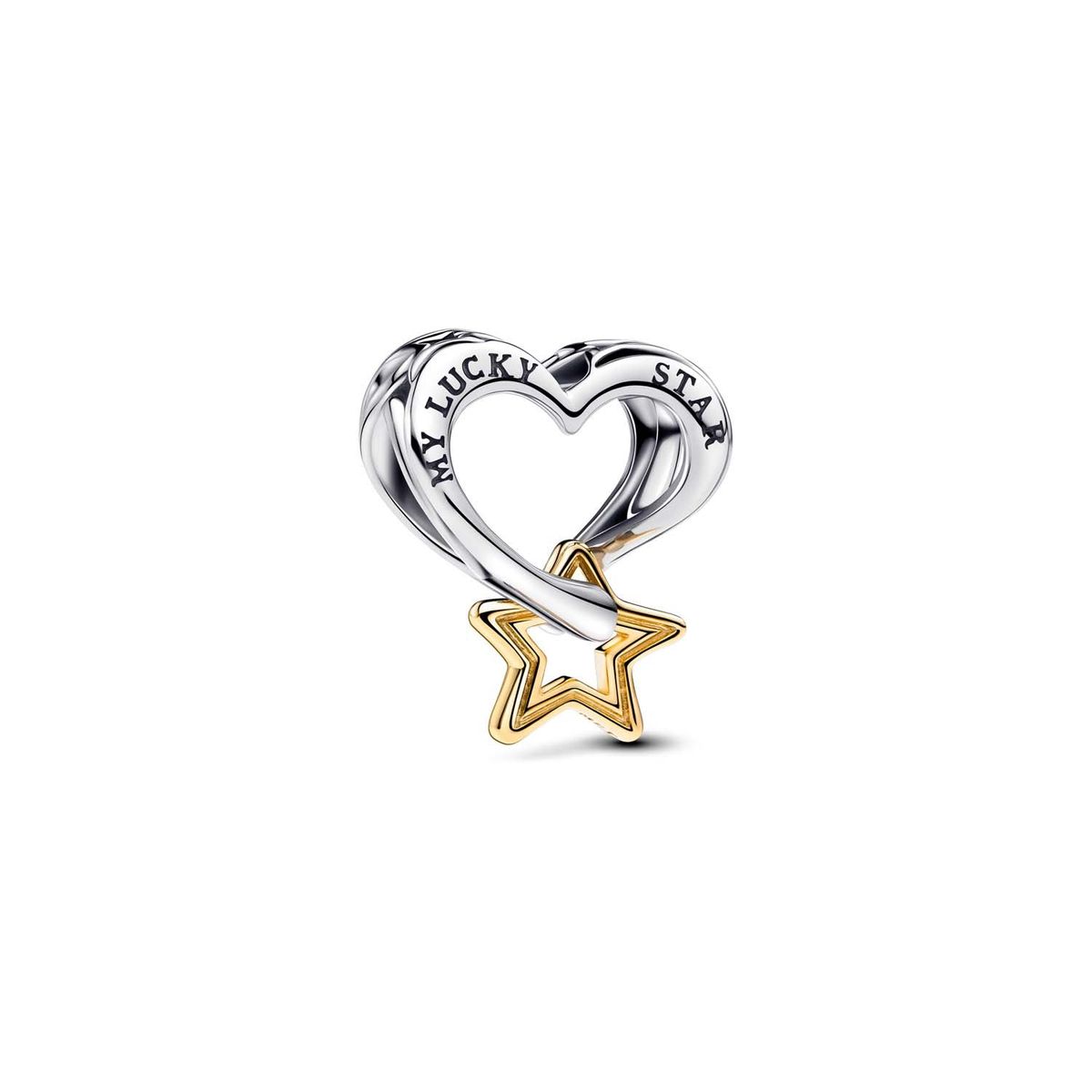 Pandora - Lucky Star & Heart charm Sølv, forgyldt metalblanding