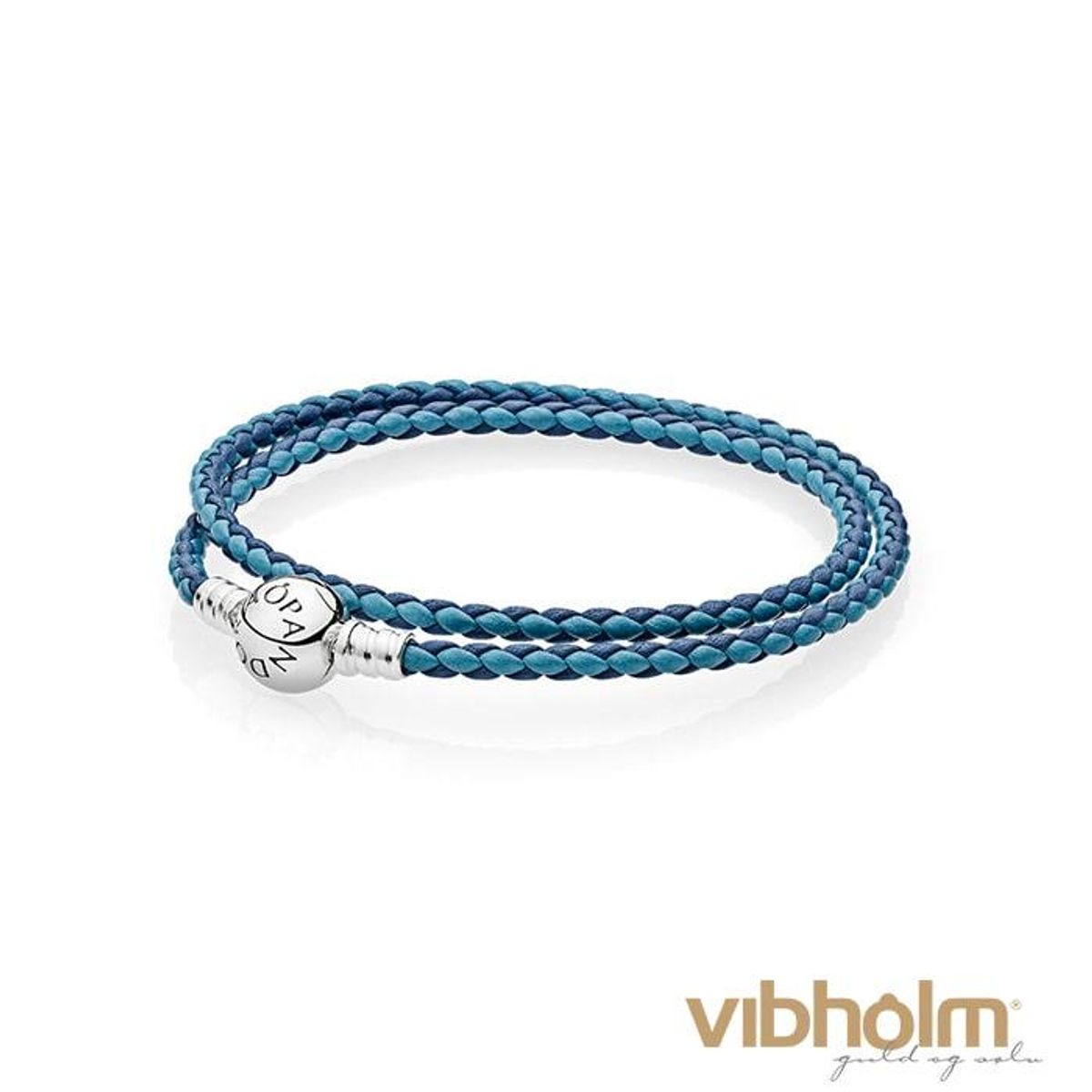 Pandora - Moments Double Woven Blue Mix Leather Armbånd sterlingsølv/læder 590747CBMX-D1