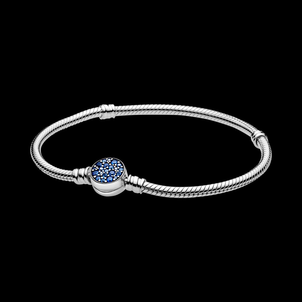 Pandora - Moments Sparkling Blue Disc armbånd