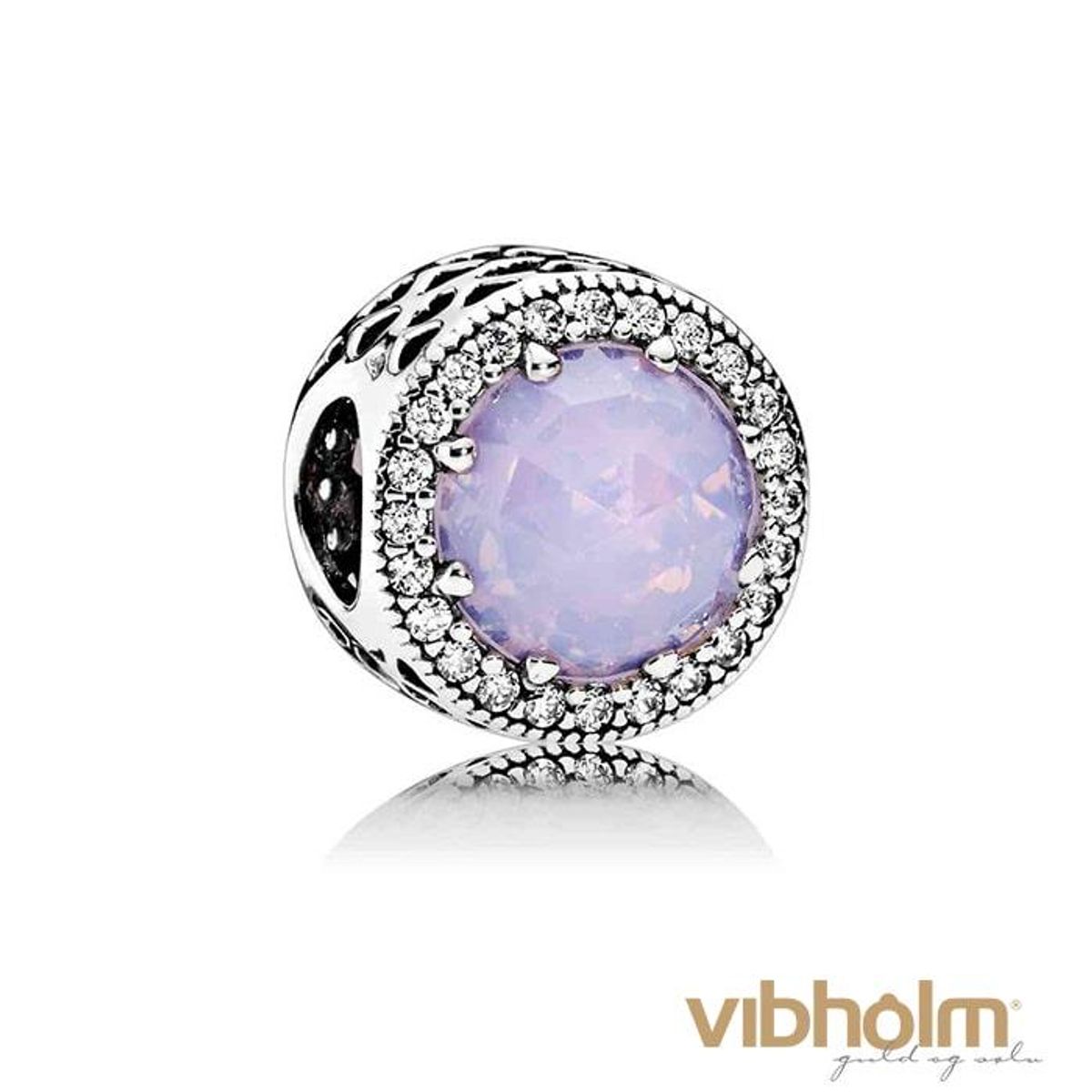 Pandora - Opalescent Pink Radiant Hearts Charm sterlingsølv 791725NOP