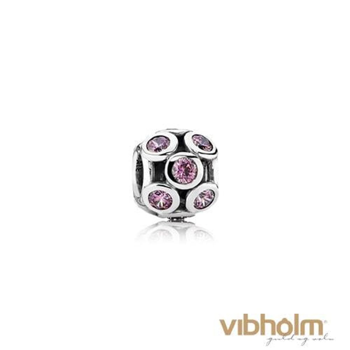 Pandora - Openwork Pink Sparkling Circles Charm sølv 791153CZS