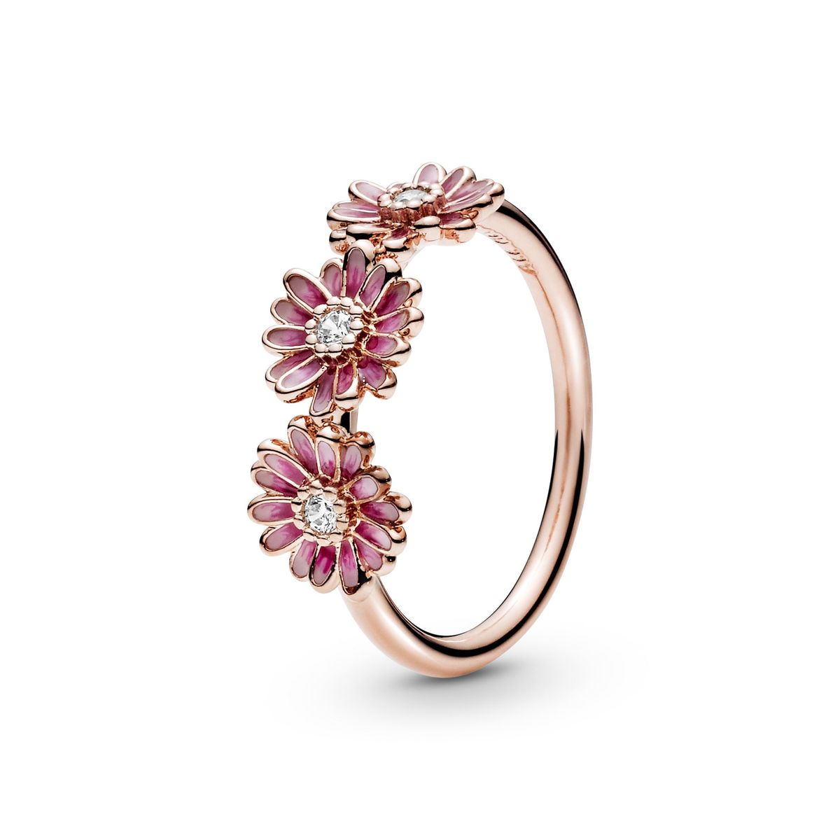 Pandora - Pink Daisy Flower Trio ring 188792C01