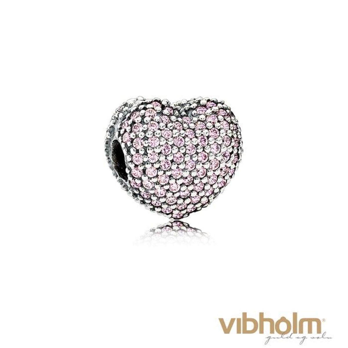 Pandora - Pink Pavé Open My Heart Charm sterlingsølv 791427PCZ