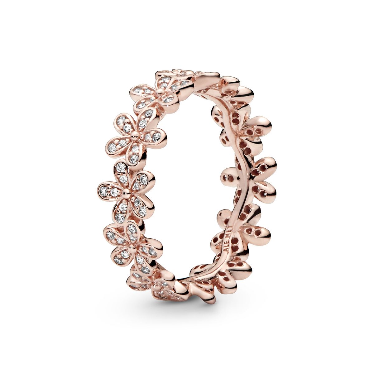 Pandora - Rose forgyldt ring med blomster - 180934cz