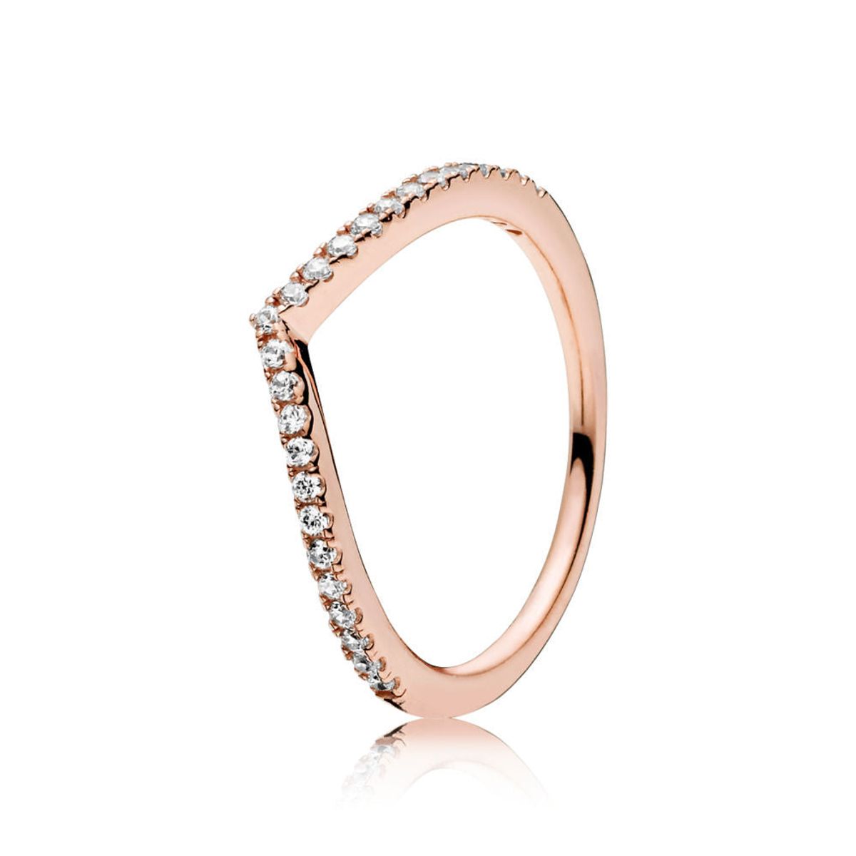 Pandora - Rose ring med hvide sten - 186316cz