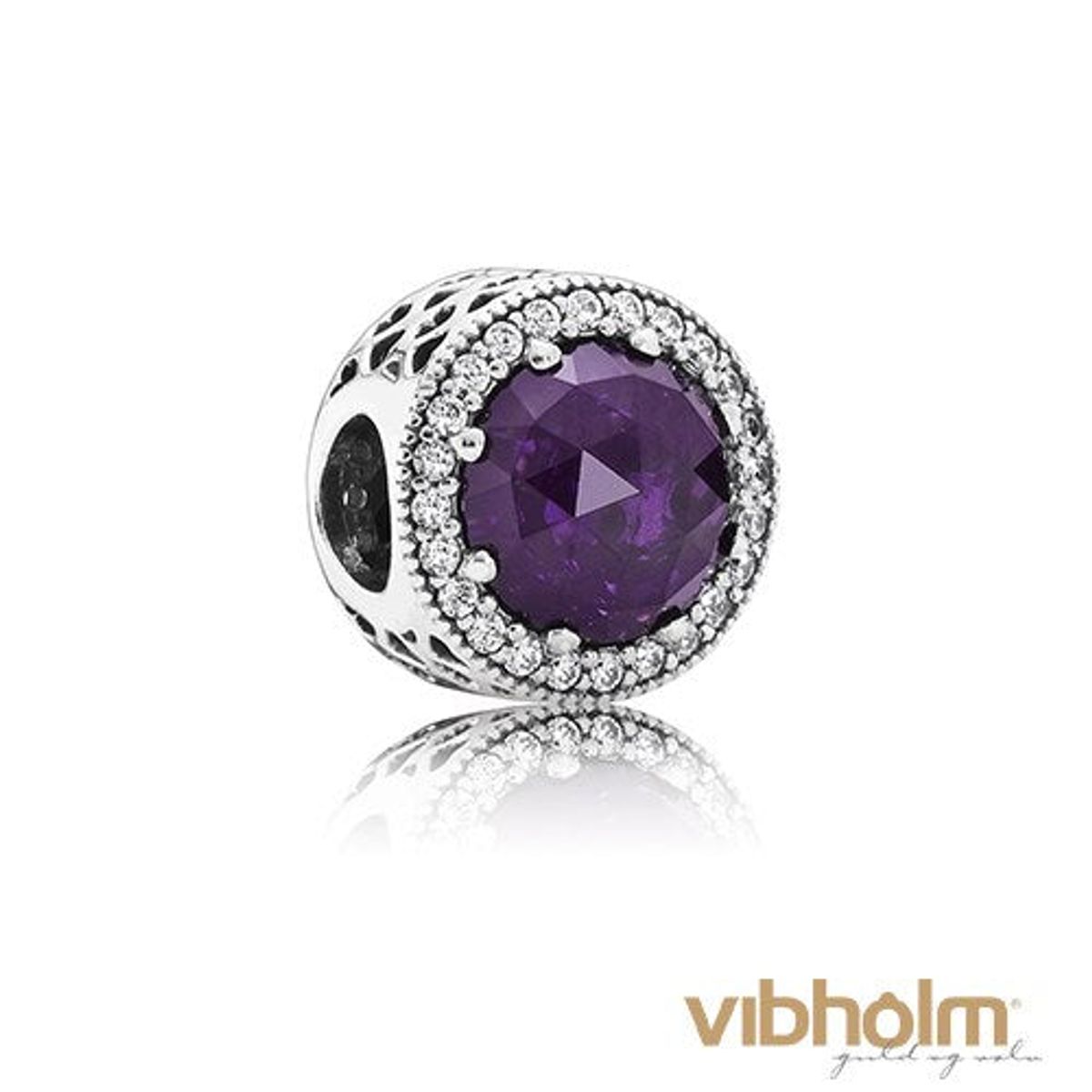 Pandora - Royal Purple Radiant Hearts Charm sterlingsølv 791725NRP