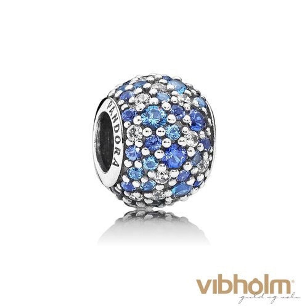 Pandora - Sky Mosaic Pavé Ball Charm sølv m/ zirkonia og krystal