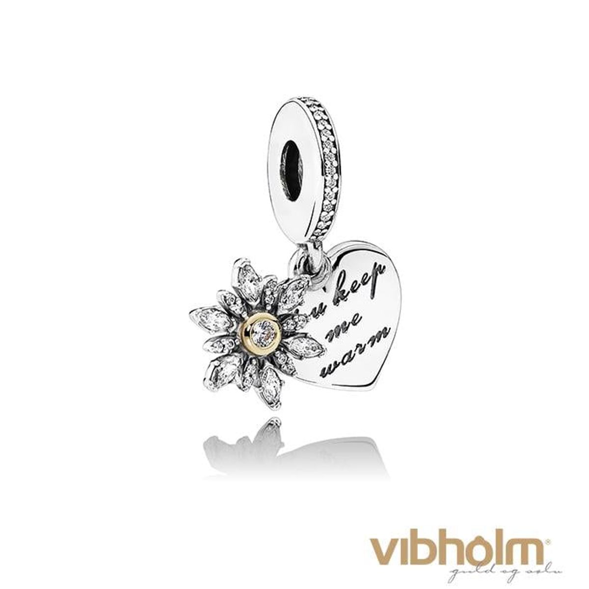 Pandora - Snowflake Heart Charm sterlingsølv 792012CZ