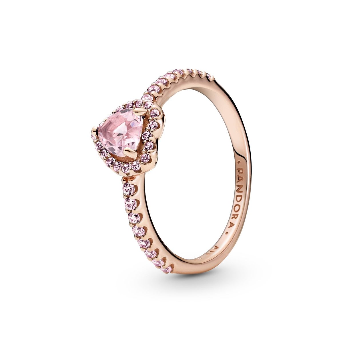 Pandora - Sparkl. Elevated Pink Heart ring rosa fg.