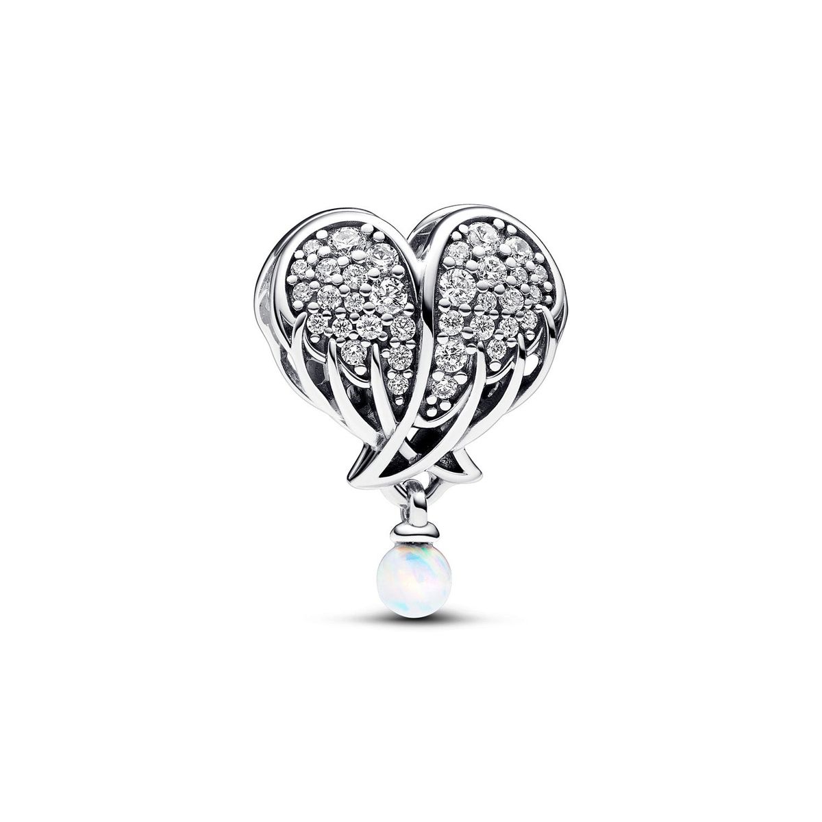 Pandora - Sparkling Angel Wings & Heart charm Sølv