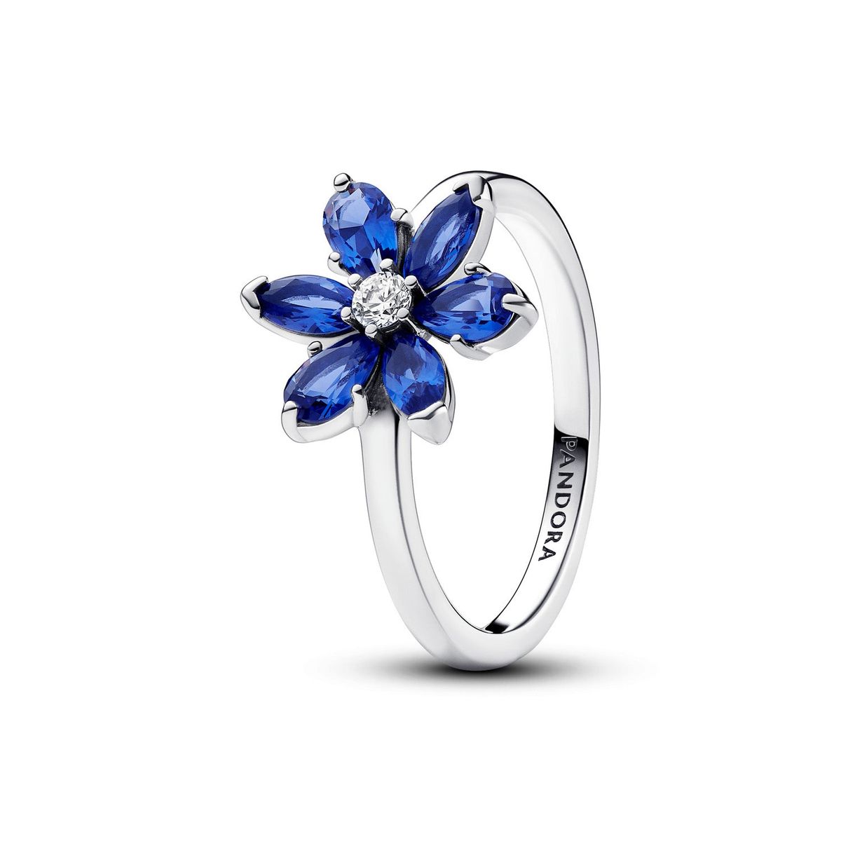 Pandora - Sparkling Blue Herbarium Cluster ring Sølv