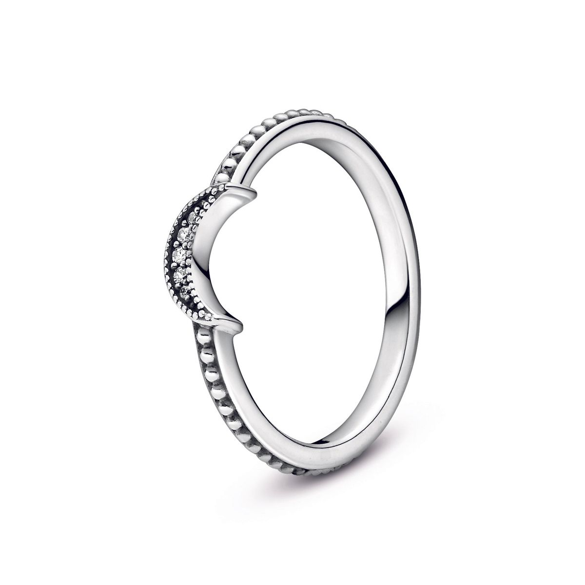 Pandora - Sparkling Crescent Moon ring