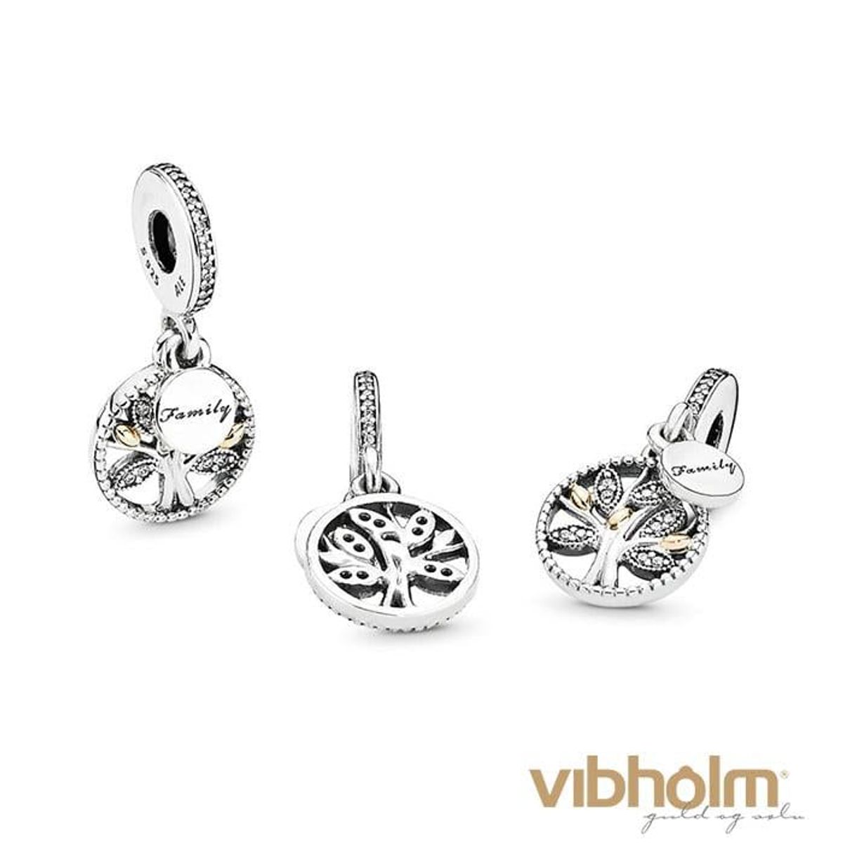 Pandora - Sparkling Family Tree Charm sølv 791728CZ