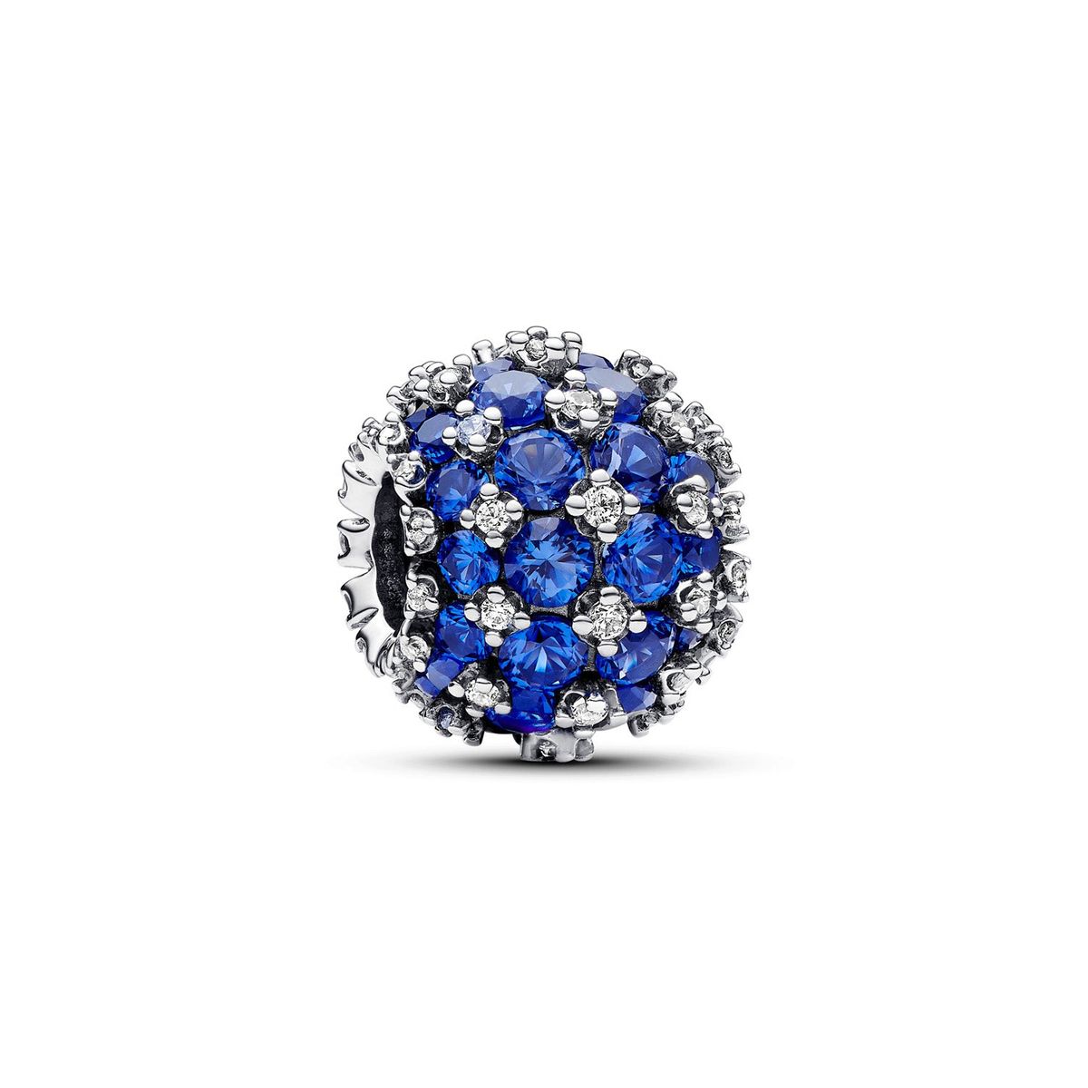 Pandora - Sparkling Pavé Round Blue charm Sølv