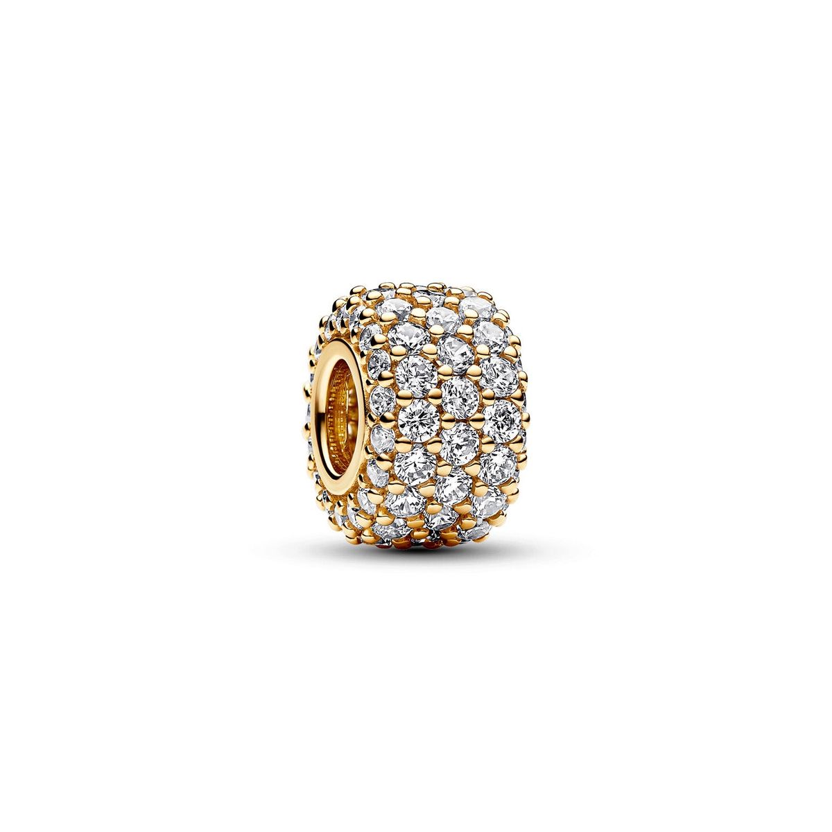 Pandora - Sparkling Pavé Triple Row charm Forgyldt metalblanding