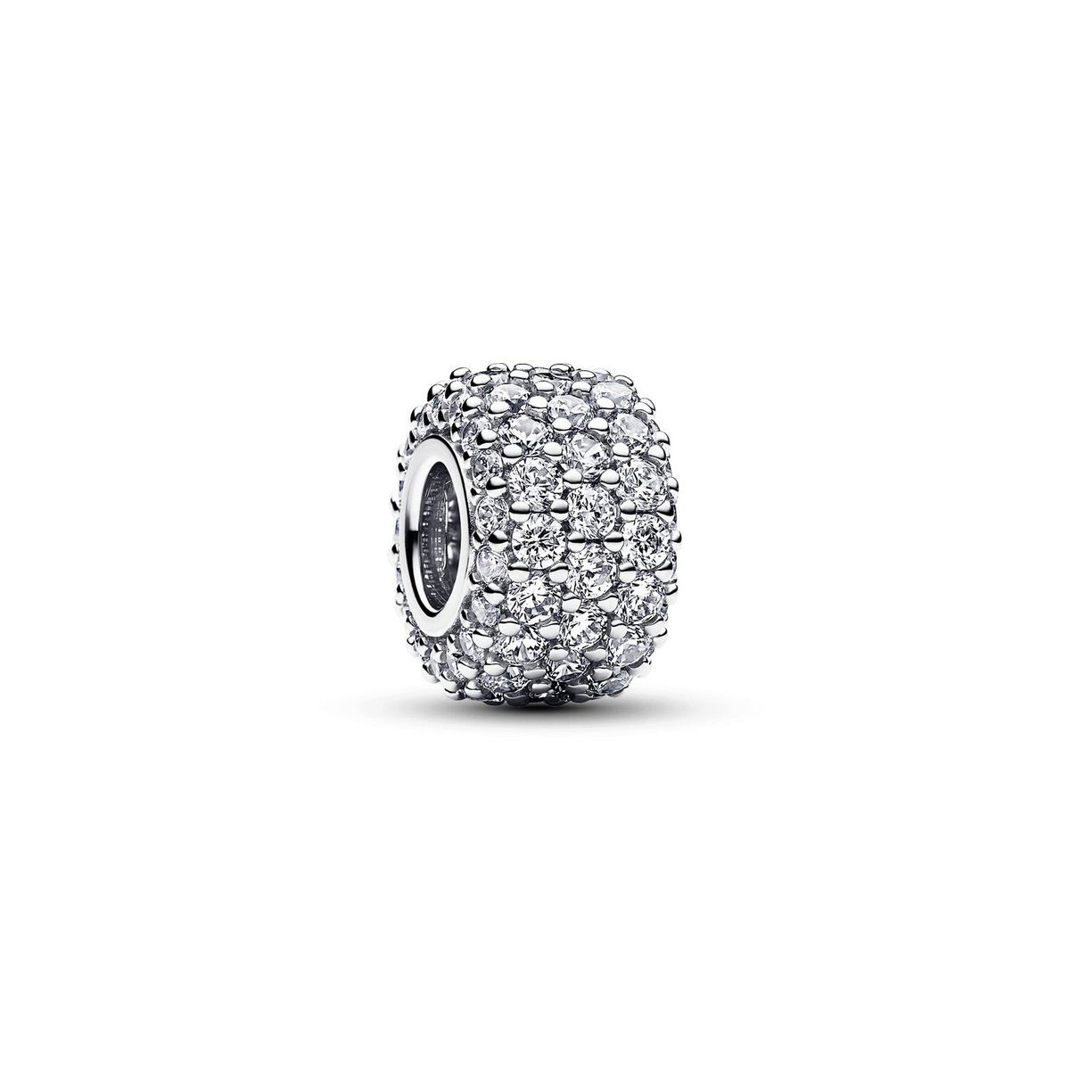 Pandora - Sparkling Pavé Triple Row charm Sølv