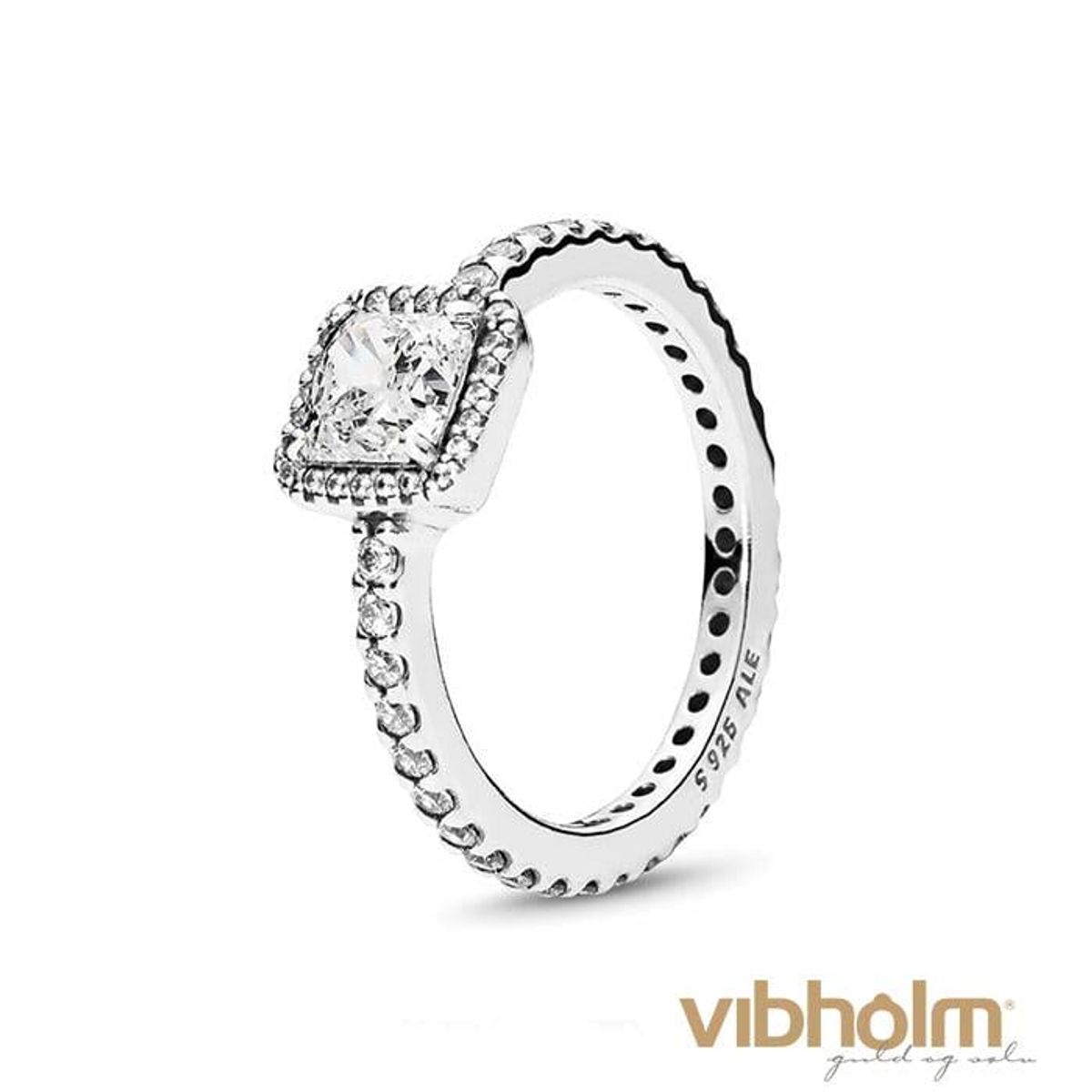 Pandora - Square Sparkle Ring sterlingsølv 190947CZ