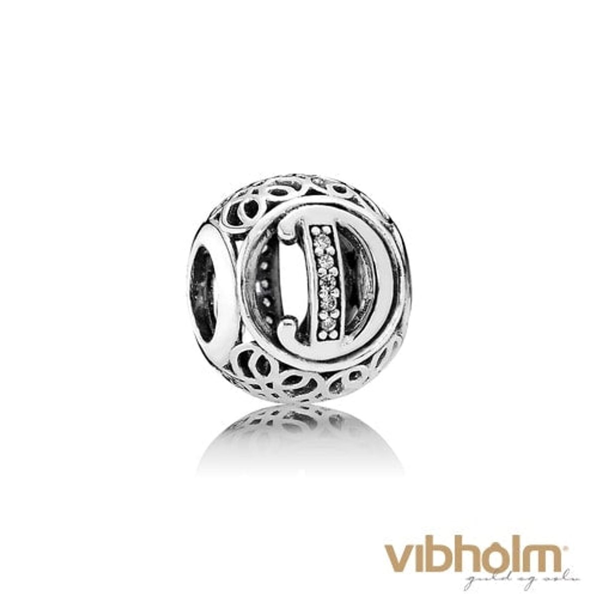 Pandora - Vintage D Charm sterlingsølv 791848CZ