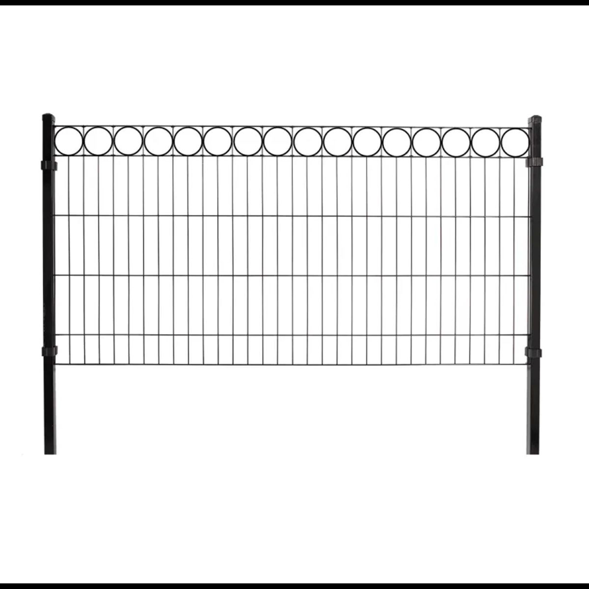 Panelhegn med deko "O", 1000 x 2000 mm, sort - 111-404