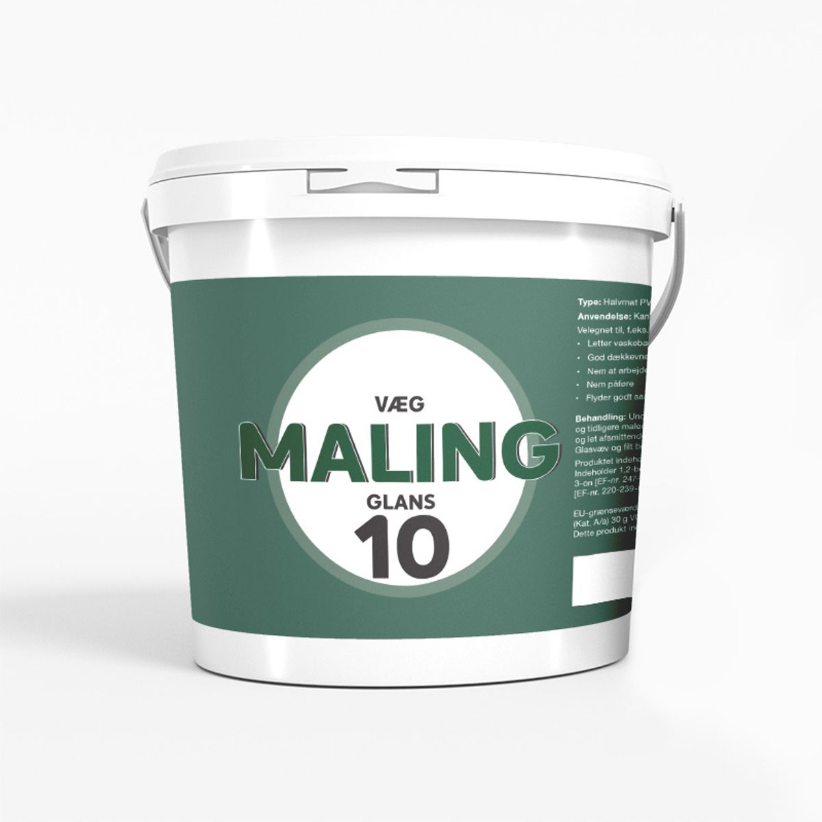 Panex Vægmaling Glans 10 9 liter Hvid - 9 liter - Hvid